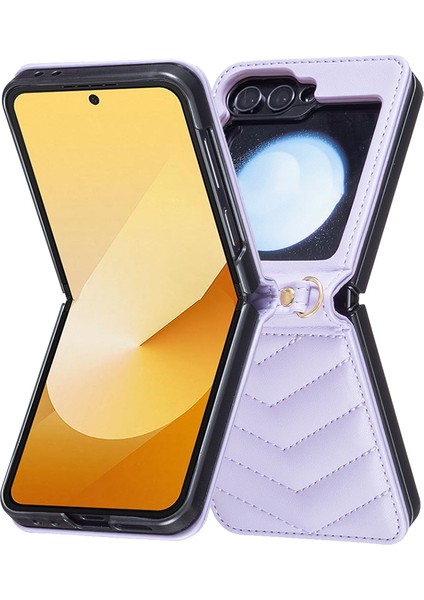Samsung Galaxy Z Flip6 5g / Z Flip5 5g Deri Telefon Arka Kapak Askılı (Yurt Dışından)