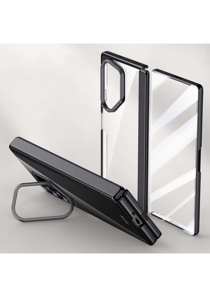 Samsung Galaxy Z Fold6 5g Kickstand Kılıf Pc+Akrilik Şeffaf Telefon Kapağı (Yurt Dışından)