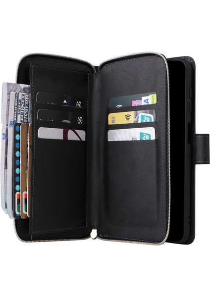 Samsung Galaxy S24 Fe Fermuarlı Cep Pu Deri Telefon Kılıfı El Kayışı ile (Yurt Dışından) modelleri
