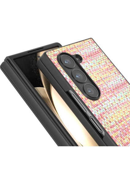 Samsung Galaxy Z Fold6 5g Ekose Dokulu Pu Deri + Pc Telefon Kapağı (Yurt Dışından)