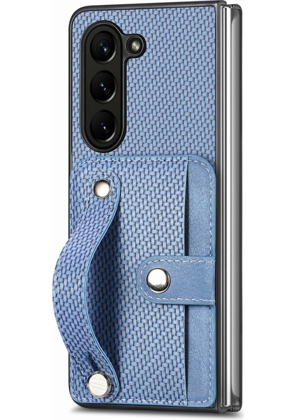 Samsung Galaxy Z Fold6 5g Karbon Fiber Doku Bileklik Pu Deri Telefon Arka Kapak (Yurt Dışından)