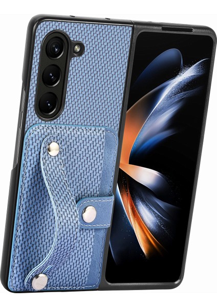 Samsung Galaxy Z Fold6 5g Karbon Fiber Doku Bileklik Pu Deri Telefon Arka Kapak (Yurt Dışından)