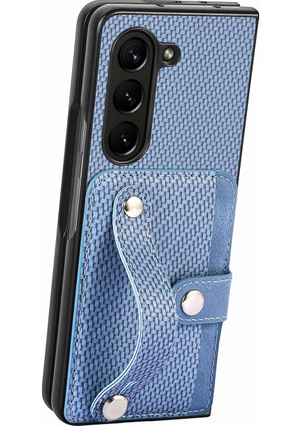 Samsung Galaxy Z Fold6 5g Karbon Fiber Doku Bileklik Pu Deri Telefon Arka Kapak (Yurt Dışından)