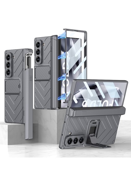 Samsung Galaxy Z Fold6 5g Manyetik Menteşe Koruma Kickstand Pc Telefon Kapağı (Yurt Dışından)