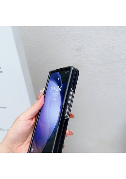 Samsung Galaxy Z Fold6 5g Deri Kaplamalı Pc Telefon Kılıfı Crazy Horse Doku (Yurt Dışından)