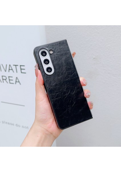 Samsung Galaxy Z Fold6 5g Deri Kaplamalı Pc Telefon Kılıfı Crazy Horse Doku (Yurt Dışından)
