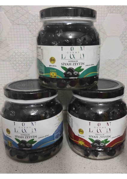 Doğal Salamura Yağlı Siyah Zeytin 3lü Set (1000 G X3)