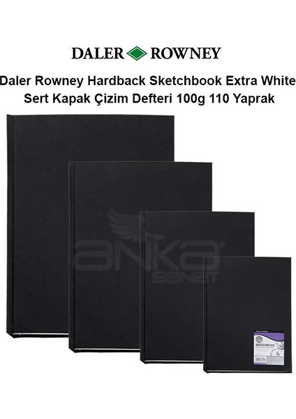 Daler Rowney Hardback Sketchbook Extra White Sert Kapak Çizim Defteri 100 gr 110 Yaprak