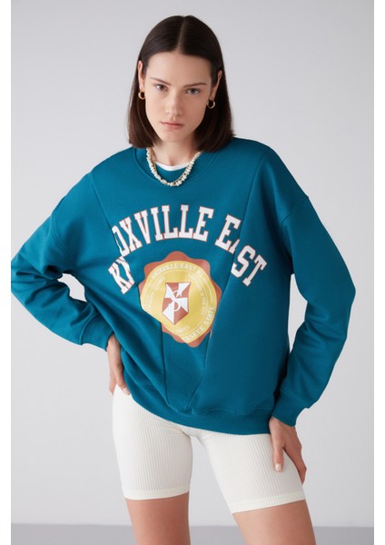 Mardı Oversize Petrol Yeşili Sweatshirt