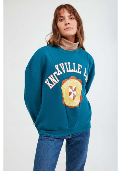 Mardı Oversize Petrol Yeşili Sweatshirt indirimleri