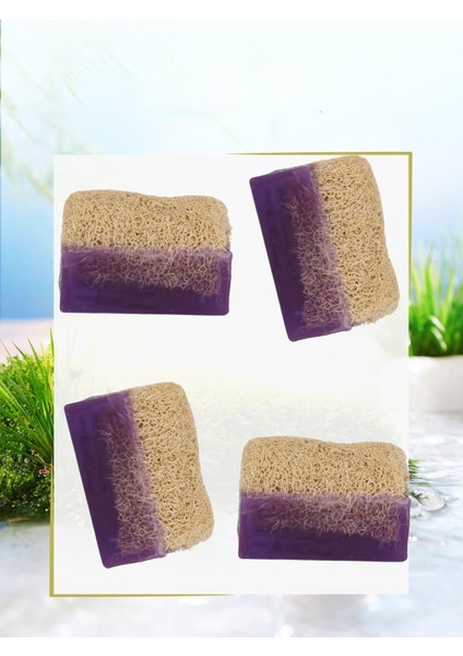 El Yapımı Doğal Kabak Lifli Lavanta Özlü Sabun 4X130gr=(520gr)