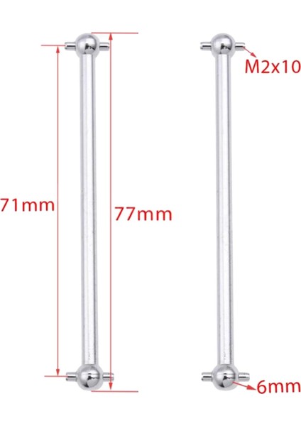 Hsp 94103 94170 Rc Araba Yarış Arabası 77MM Için Dogbone Tahrikli Sürüş Şaftı Evrensel (Yurt Dışından)