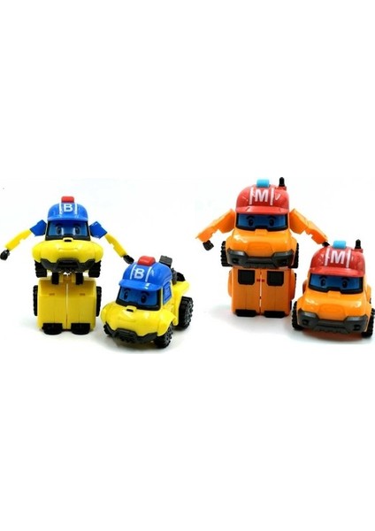 4 Adet Robocar Kore Anime Figürü Robot (Yurt Dışından)