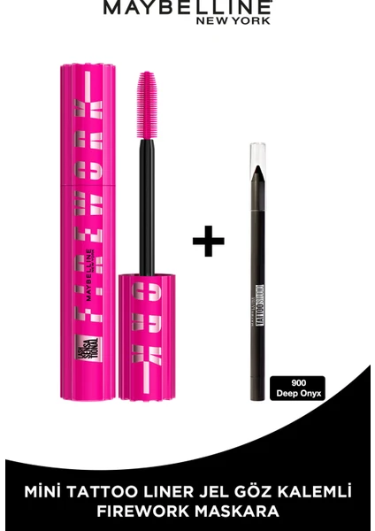 Maybelline New York Lash Sensational Firework Maskara + Tat Liner Gel Pencil Göz Kalemi Mini