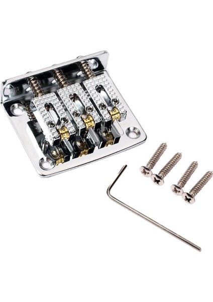 Kutu Ukulele Için 4 Vida ve ile 3 Ayarlanabilir Üsü Kuyruk Parçası - Krom, 0,47 Inç (Yurt Dışından)