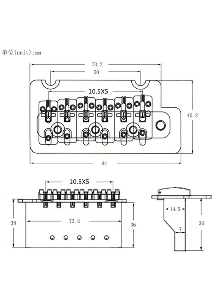 Tremolo Üsü Paslanmaz Çelik Sq Elektro Aksesuarı (Yurt Dışından)
