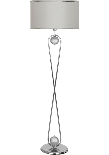 Forever Krom Kaplama Metal Lambader, Modern Dekoratif Metal Oturma Odası Çalışma Odası Zemin Lambas