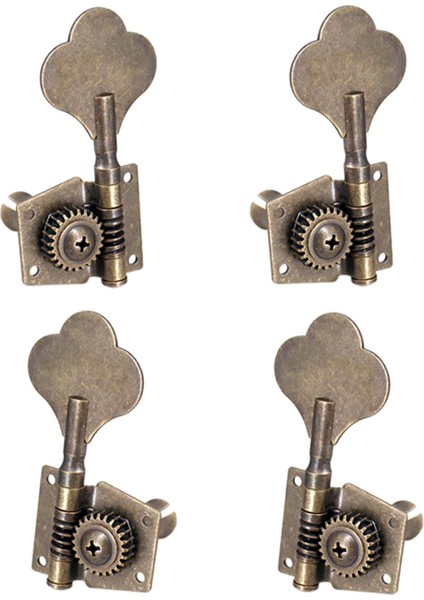4x Bas Tuner Peg Makine Kafaları Tuner Ukulele Elektrik Bas Bas Gitar 2L2R Bronz (Yurt Dışından)