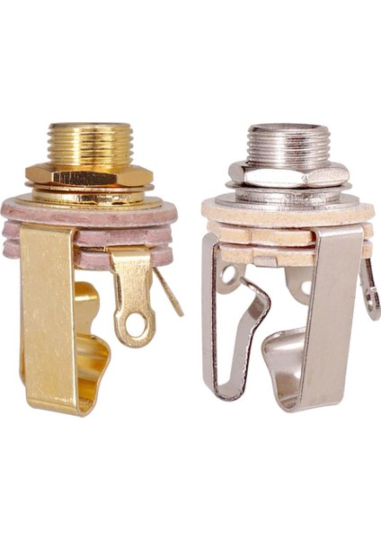2x 6.35MM 1/4" Elektrik Için Fiş Girişi Pirinç Malzeme (Yurt Dışından)
