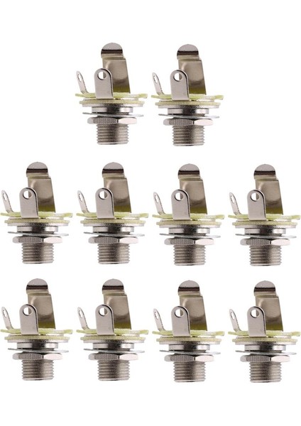 10PCS 1/4 '' Elektrikli Bas Aksesuarları Için Gitar Jakı Soket Konektörü Montajı (Yurt Dışından) fiyatları