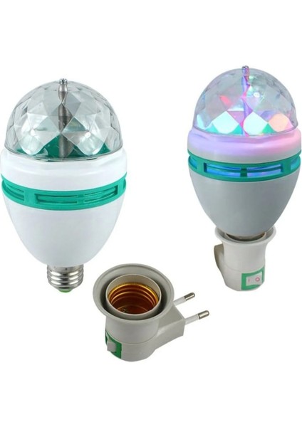 Osohome Renkli LED Döner Başlıklı Disko Topu Ampul Gece Lambası 3 Watt E27 Duylu Renkli Disco Ampul
