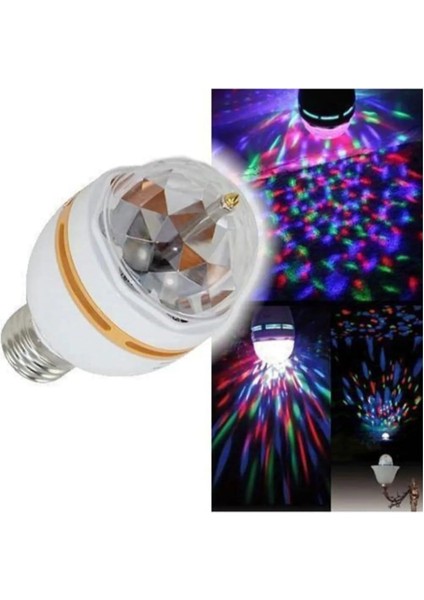 Osohome Renkli LED Döner Başlıklı Disko Topu Ampul Gece Lambası 3 Watt E27 Duylu Renkli Disco Ampul