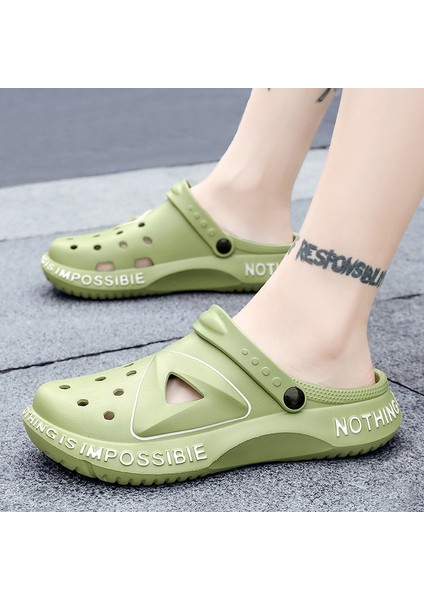 Mağara Ayakkabıları Erkek Baotou Içi Boş Büyük Boy Erkek Sandalet (Yurt Dışından)