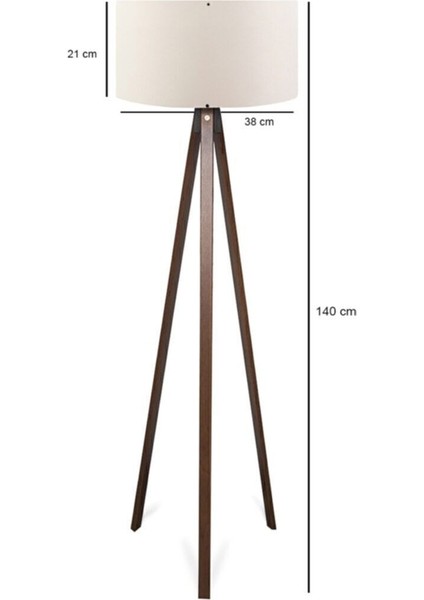 Tripod Krem Rengi Başlıklı Ceviz Ayak Dekoratif Lambader modelleri