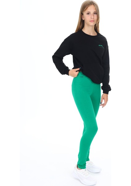 Kız Çocuk Baskılı Taytlı Takım