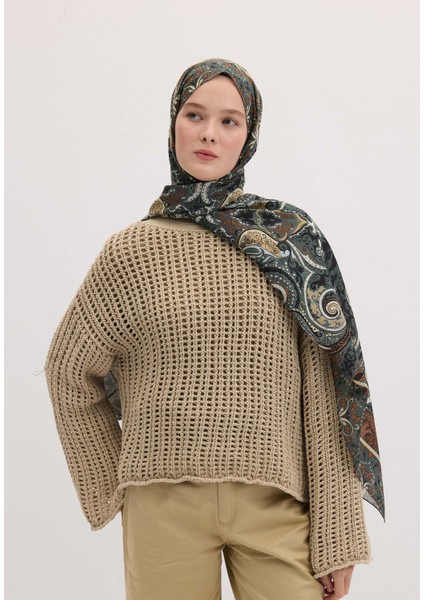 Etnıc Paısley Desen Şal Derin Yeşil fiyatları