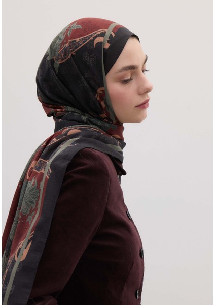 Sıenna Desen Şal Bordo modelleri