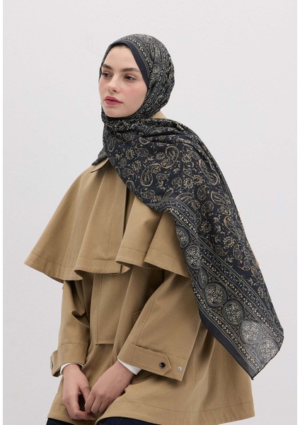 Irene Desen Şal Indigo