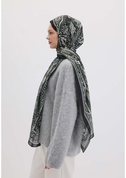 Etnıc Floral Desen Şal Siyah modelleri