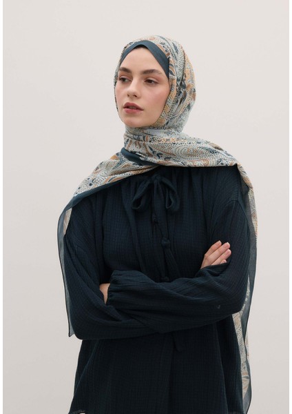 Elora Desen Şal Mavi