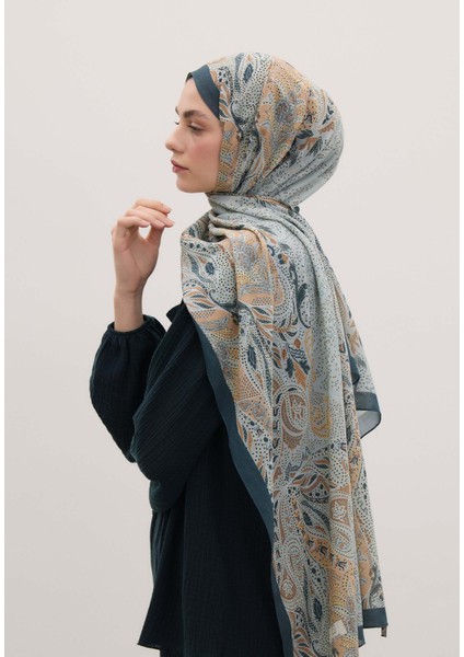 Elora Desen Şal Mavi