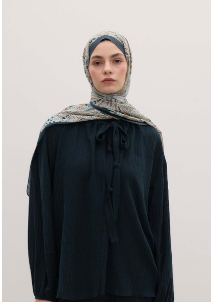 Elora Desen Şal Mavi