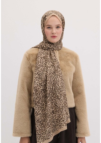 Tıny Leopar Desen Şal Kum