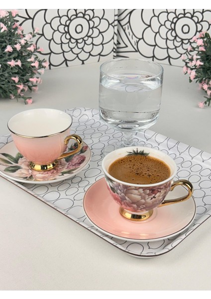 Türk Kahve Fincanı Garden 2 Kişilik 4 Parça