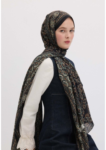 Irene Desen Şal Siyah