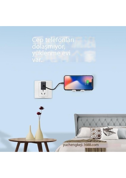 Cep Telefonu Tutucusu Banyo Başucu Çok Fonksiyonlu Yumruksuz Cep Telefonu Tutucusu Tembel Şarjlı Cep Telefonu Tutucusu (Yurt Dışından)