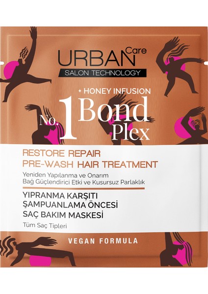 Urban Care No.1 Bond Plex Restore Repair Yıpranma Karşıtı Şampuanlama Öncesi Saç Bakım Maskesi - 50 ml - Vegan