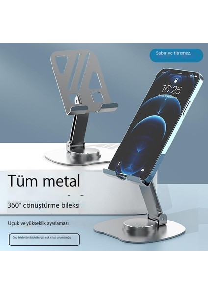 Ayarlanabilir Metal Tablet Katlanır Stand Masaüstü Öğrenme Canlı Yayın Cep Telefonu Standı Ağırlıklı Destek Plakası (Yurt Dışından)