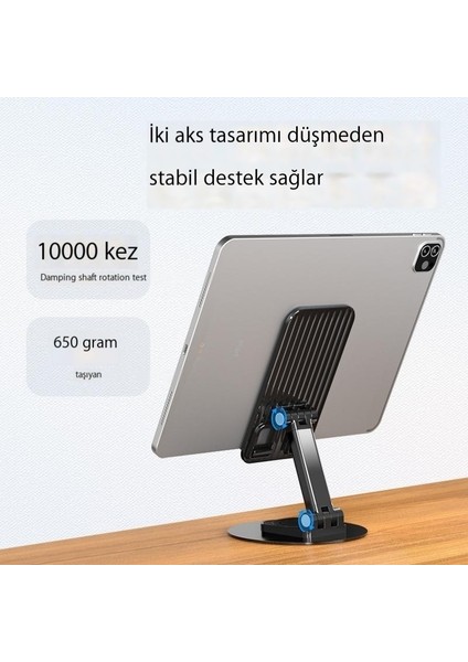 Dönen Teleskopik Katlanır Disk Metal Ağırlıklı Masaüstü Cep Telefonu Tablet Tembel Standı (Yurt Dışından)