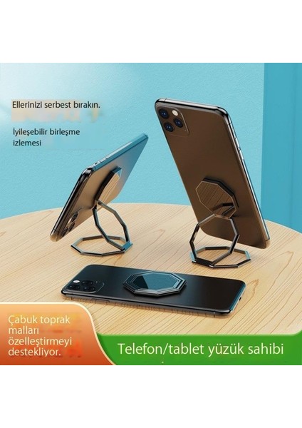 Gizli Katlanır Halka Tutucu Masaüstü Çok Fonksiyonlu Araç Manyetik Cep Telefonu Tutucusu (Yurt Dışından)