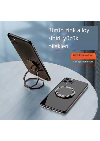 Gizli Katlanır Halka Tutucu Masaüstü Çok Fonksiyonlu Araç Manyetik Cep Telefonu Tutucusu (Yurt Dışından)