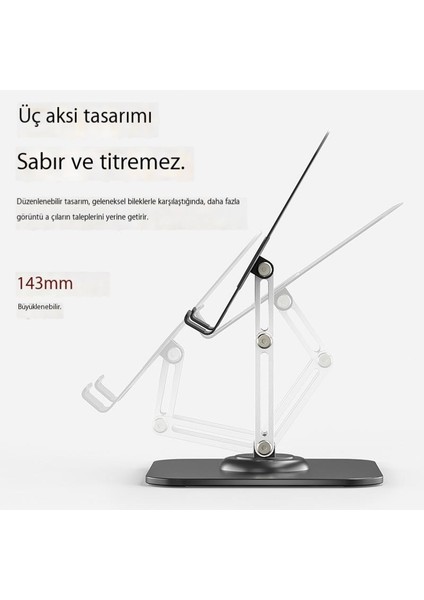 Dönen Cep Telefonu Standı Katlanabilir Masaüstü Standı Canlı Yayın Standı Cep Telefonu Tablet Standı (Yurt Dışından)