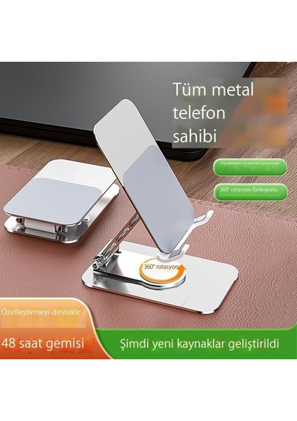 Alüminyum Alaşımlı Cep Telefonu Tutucusu Dönen Masaüstü Tablet Tutucusu (Yurt Dışından)