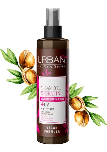 URBAN Care Argan Yağı Kolay Kırılan Yıpranmış Saçlara Özel Sıvı Saç Bakım Kremi-Vegan-200 ML x 2