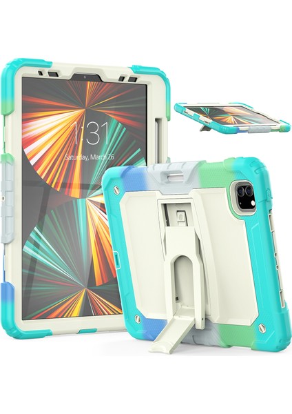 iPad Pro 11 2022/2021/2020/2018 Için Silikon + Pc Tablet Kılıfı (Yurt Dışından)