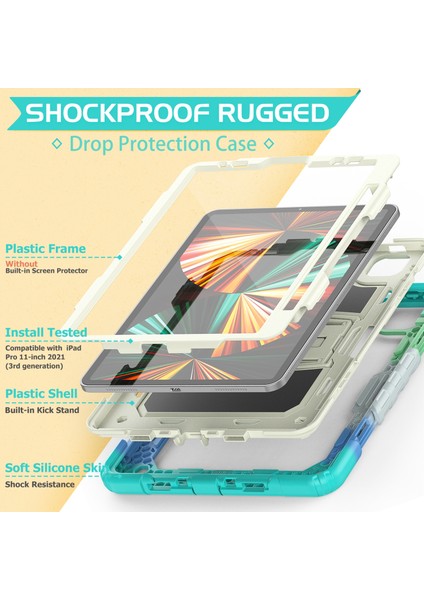 iPad Pro 11 2022/2021/2020/2018 Için Silikon + Pc Tablet Kılıfı (Yurt Dışından) indirimleri